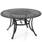 MAISON ARTS Cast Aluminum Dining Chairs/Patio Dining Set with Round Dining Table & 6 Cast Aluminum Patio Chairs
