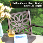 MAISON ARTS Cast Aluminum Dining Chairs/Patio Dining Set with Round Dining Table & 6 Cast Aluminum Patio Chairs