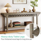 70.8 Inch Farmhouse Solid Wood Long Console Table Sofa Table
