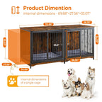 70.86'' Dog Crate Furniture Large Breed TV Stand with Cushion & Double Rooms (No Cushion)