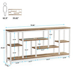 70.9 inch Console Sofa Table with Storage, 3-Tier Entryway Table for Hallway