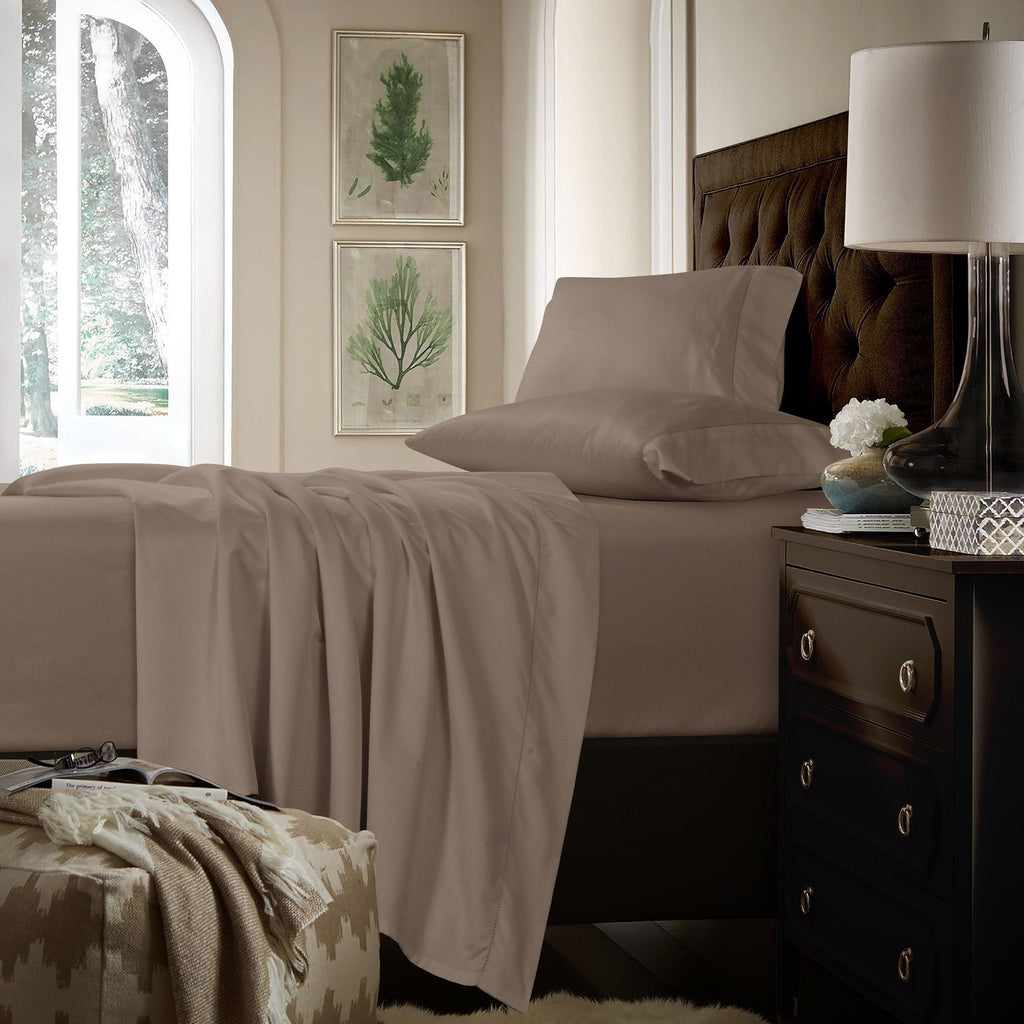 750TC Cotton Extra Deep Pocket Sheet Set with Oversized Flat Sheet