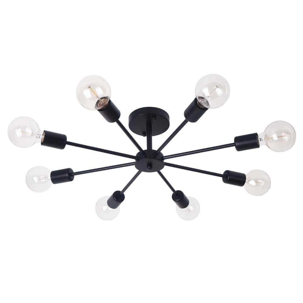 Black/ Gold Sputnik Semi Flush Mount Lamp Close to Ceiling Light Fixture for Living Room/ Kitchen/ Office/ Bedroom/ Foyer