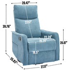 8 Point Massage Manual Recliner Chair Fabric Swivel Rocking Chair Single Sofa Armchair with Rocker and Lumbar Heating