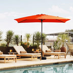 8*10ft Rectangular Patio Market Umbrella with Crank & Tilt，UV-Resistant