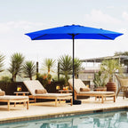 8*10ft Rectangular Patio Market Umbrella with Crank & Tilt，UV-Resistant