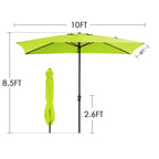 8*10ft Rectangular Patio Market Umbrella with Crank & Tilt，UV-Resistant