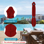 8*10ft Rectangular Patio Market Umbrella with Crank & Tilt，UV-Resistant