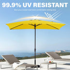 8*10ft Rectangular Patio Market Umbrella with Crank & Tilt，UV-Resistant