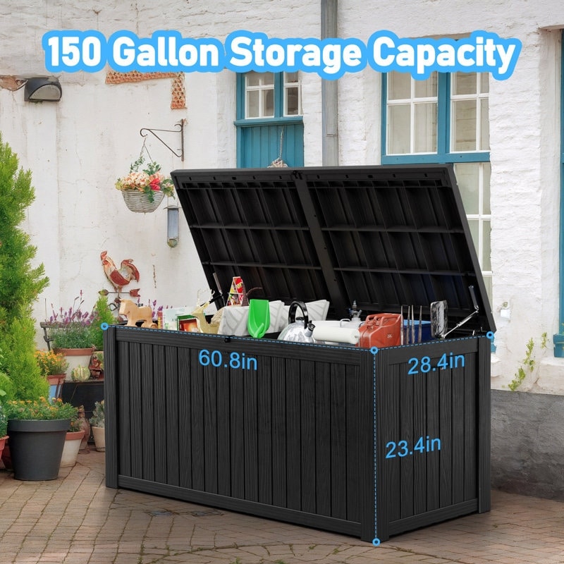 Outdoor Patio Storage Resin Lockable Deck Box