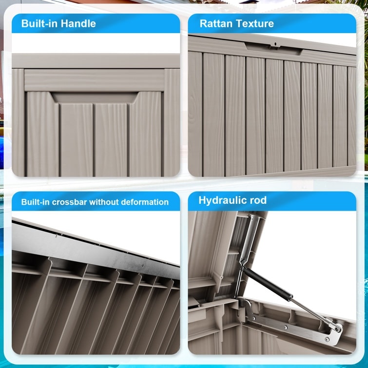 Outdoor Patio Storage Resin Lockable Deck Box