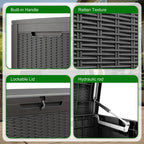 Outdoor Patio Storage Resin Lockable Deck Box