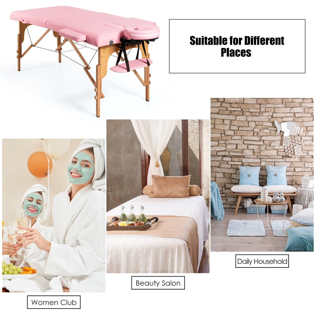 84''L Portable Massage Table Adjustable Facial Spa Bed Tattoo w/ Carry