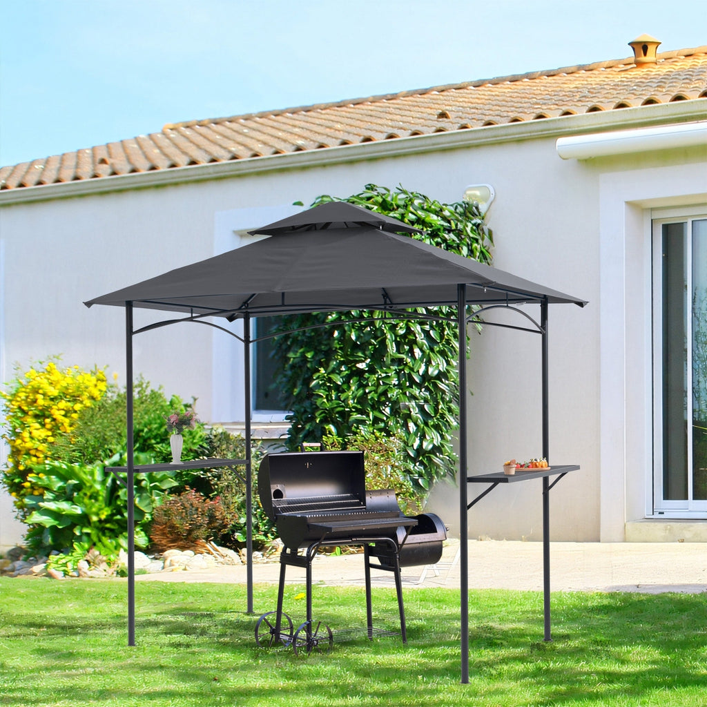 8' x 5' Outdoor Rainproof Grill Gazebo With Double Layer Vented Design