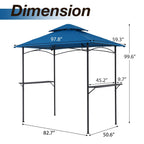 8' x 5' Outdoor Rainproof Grill Gazebo With Double Layer Vented Design