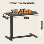 FunniHomi 28/32 Movable Overbed Table Height Adjustable Computer Desk with Wheels, White/Black Laptop Table for Bed and Sofa