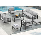 AECOJOY 7 Pieces Aluminum Patio Furniture Set Outdoor Conversation Set