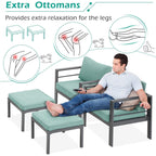 AECOJOY 7 Pieces Aluminum Patio Furniture Set Outdoor Conversation Set