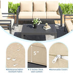 AECOJOY 7 Pieces Aluminum Patio Furniture Set Outdoor Conversation Set