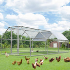 AECOJOY Large Metal Chicken Coop Run Walk-in Metal Chicken Cage
