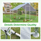 AECOJOY Large Metal Chicken Coop Run Walk-in Metal Chicken Cage