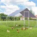 AECOJOY Large Metal Chicken Coop Run Walk-in Metal Chicken Cage