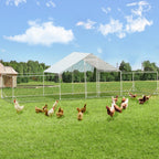 AECOJOY Large Metal Chicken Coop Run Walk-in Metal Chicken Cage