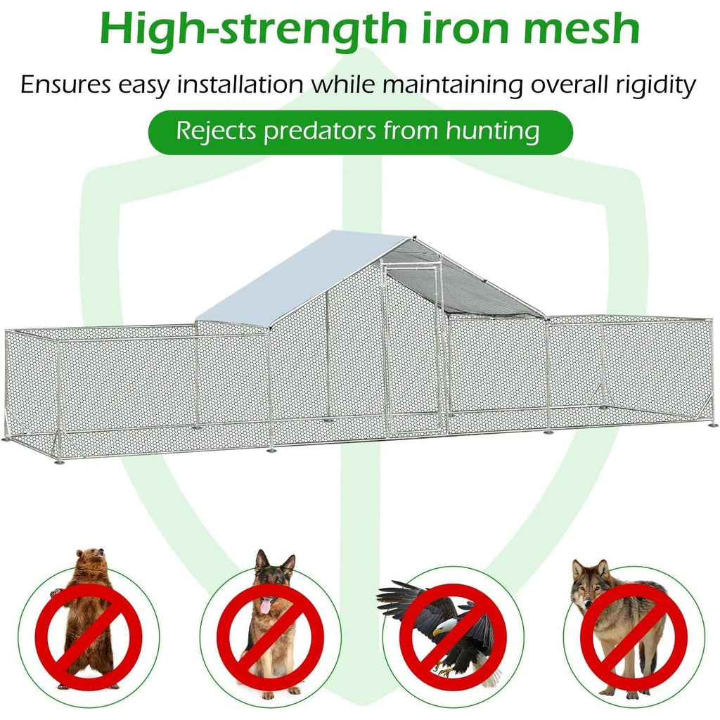 AECOJOY Large Metal Chicken Coop Run Walk-in Metal Chicken Cage