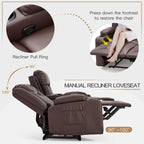 AECOJOY Recliner Sofa Manual RV Reclining Couch PU Home Theater Seating w/ Console