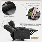 AECOJOY Recliner Sofa Manual RV Reclining Couch PU Home Theater Seating w/ Console