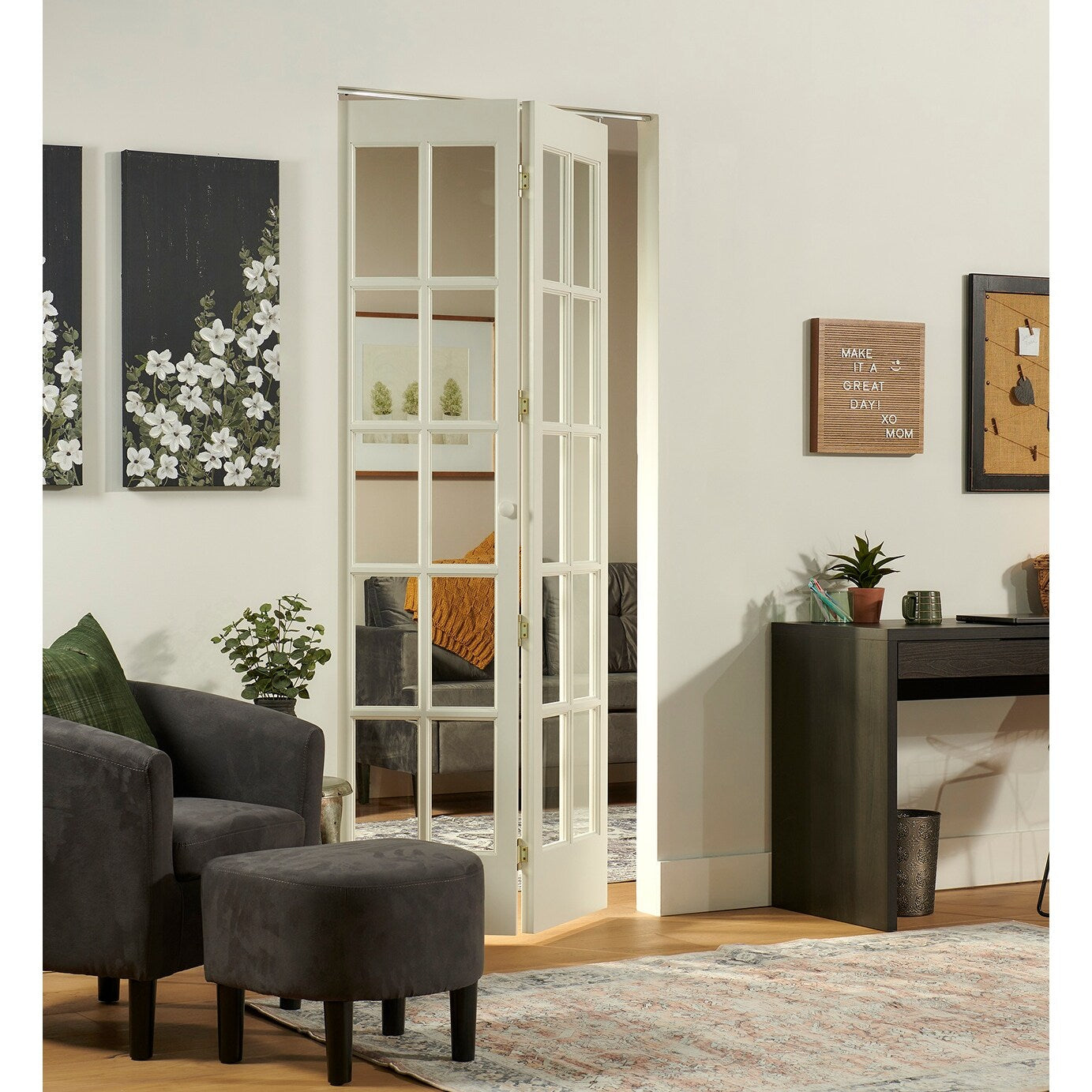 AWC Traditional Divided Glass Unfinished Pine 36-inch Bifold Door
