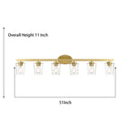 Mid-century Modern 6-light LED Dimmable Bathroom Vanity Light with Art Glass - 51 inches