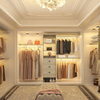 Rackcog 120'' Adjustable Closet Organizer with Drawers, Closet System with DIY Shelves for Reach-in and Walk-in Closet