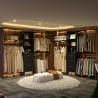 Rackcog 120'' Adjustable Closet Organizer with Drawers, Closet System with DIY Shelves for Reach-in and Walk-in Closet