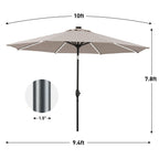 Ainfox 10ft Patio Umbrella with Lights Outdoor Solar Umbrella without Base