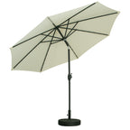 Ainfox 10ft Patio Umbrella with Lights Outdoor Solar Umbrella without Base