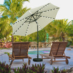 Ainfox 10ft Patio Umbrella with Lights Outdoor Solar Umbrella without Base