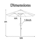 Ainfox 10ft Patio Umbrella with Lights Outdoor Solar Umbrella without Base