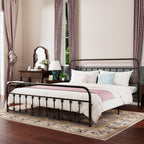 Alazyhome Simple Vintage Metal Platform Bed Frame, Easy-Assembly