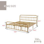 Alazyhome Simple Vintage Metal Platform Bed Frame, Easy-Assembly
