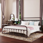 Alazyhome Simple Vintage Metal Platform Bed Frame, Easy-Assembly