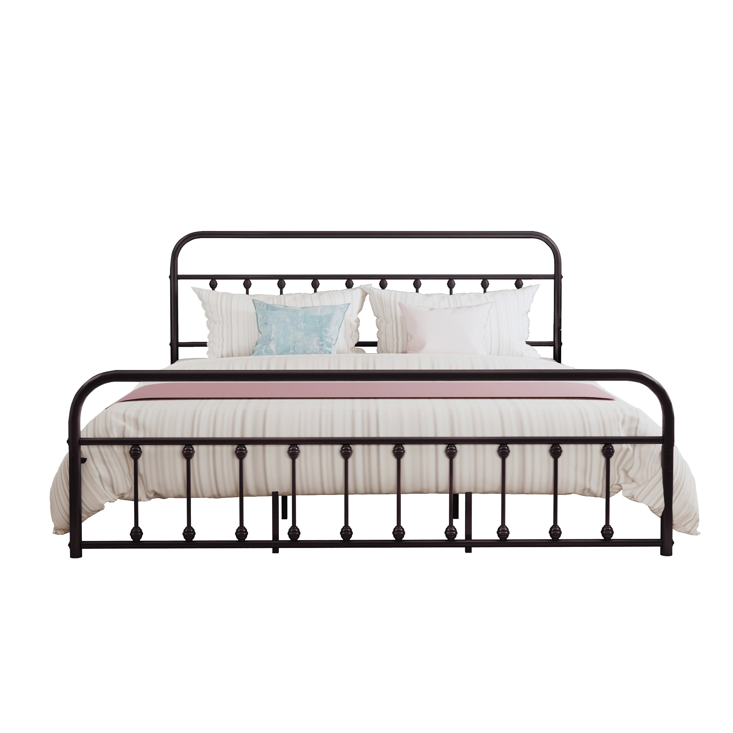 Alazyhome Simple Vintage Metal Platform Bed Frame, Easy-Assembly