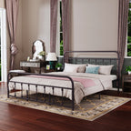 Alazyhome Simple Vintage Metal Platform Bed Frame, Easy-Assembly