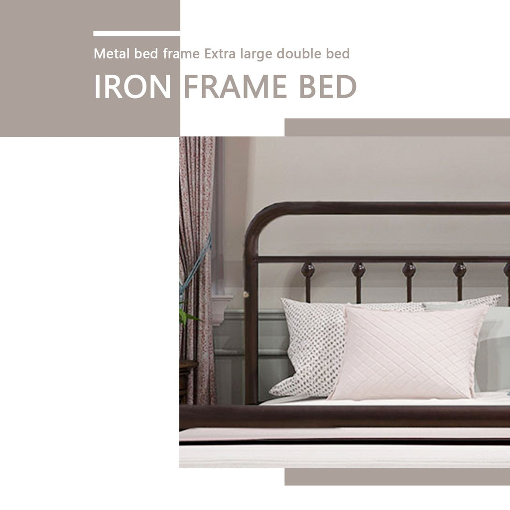 Alazyhome Simple Vintage Metal Platform Bed Frame, Easy-Assembly