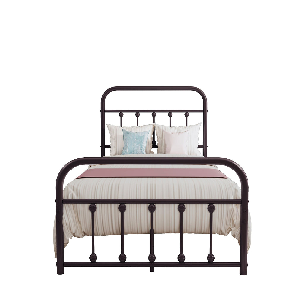 Alazyhome Simple Vintage Metal Platform Bed Frame, Easy-Assembly