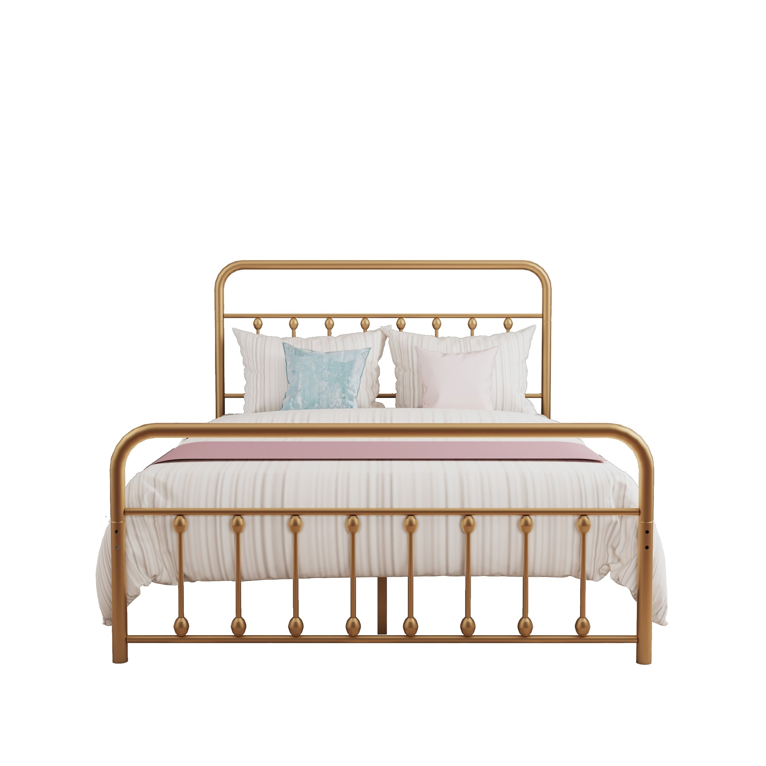 Alazyhome Simple Vintage Metal Platform Bed Frame, Easy-Assembly