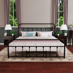 Alazyhome Simple Vintage Metal Platform Bed Frame, Easy-Assembly