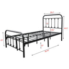 Alazyhome Simple Vintage Metal Platform Bed Frame, Easy-Assembly