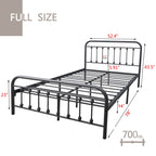 Alazyhome Simple Vintage Metal Platform Bed Frame, Easy-Assembly