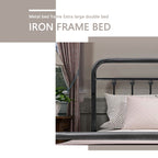 Alazyhome Simple Vintage Metal Platform Bed Frame, Easy-Assembly